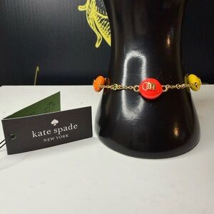 Kate Spade NY M&M Candy Station Bracelet Gold Tone Multicolor NWT